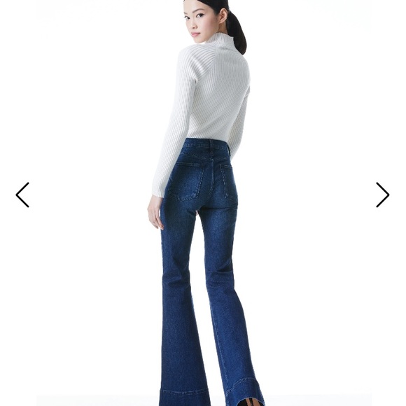 Alice n Olivia NWT YOUR BEAUTIFUL HIGH WAIST FLARE LEG BADAZZ JEANS size 32 - Picture 3 of 9